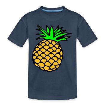 Ananas - Kinder Premium Bio T-Shirt - Navy - Vorne