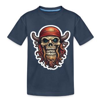 Piratenschädel mit heroischer Chimäre - Kinder Premium Bio T-Shirt - Navy - Vorne