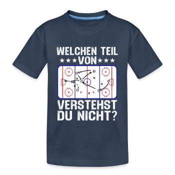 welchen teil von verstehst du nicht eishockey  - Kinder Premium Bio T-Shirt - Navy - Vorne