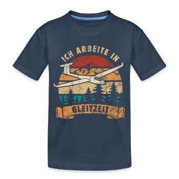 Ich arbeite in Gleitzeit - Segelflug - Thermik - Kinder Premium Bio T-Shirt - Navy - Vorne