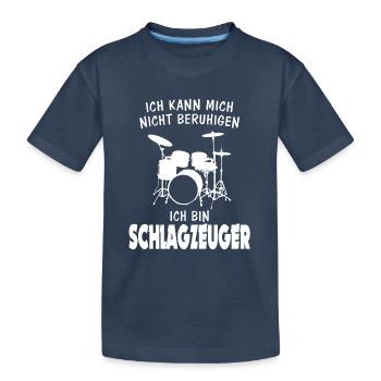 Ich bin Schlagzeuger - Kinder Premium Bio T-Shirt - Navy - Vorne