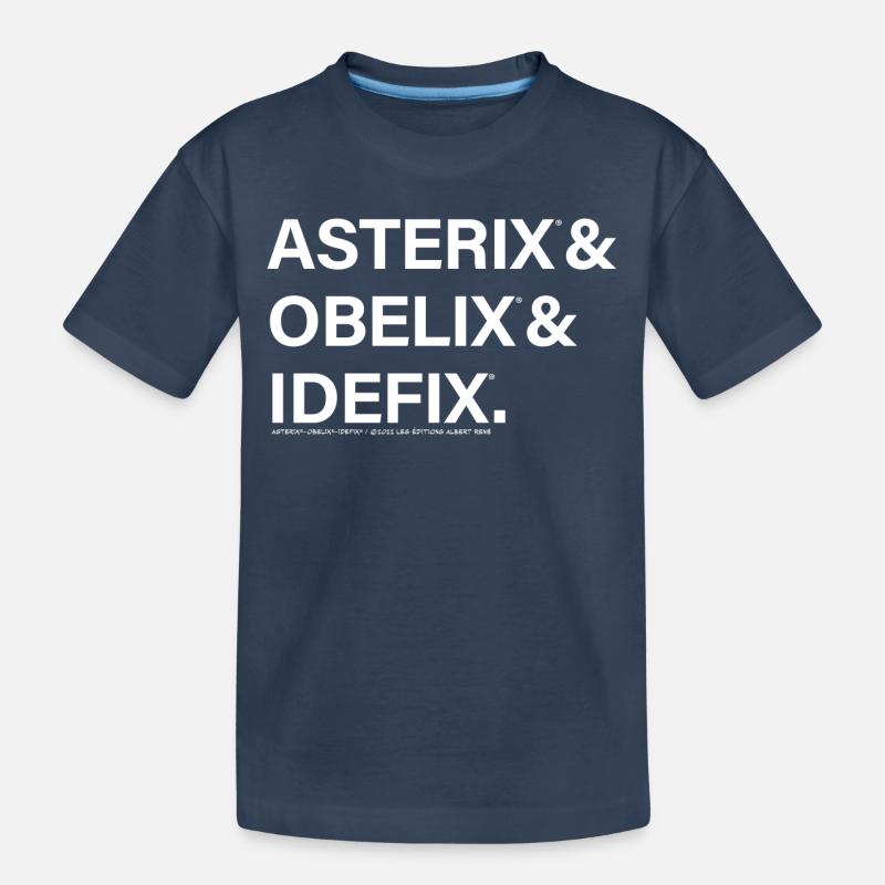 Astérix & Obélix & Idéfix Écriture - T-shirt bio Premium Enfant - bleu marine