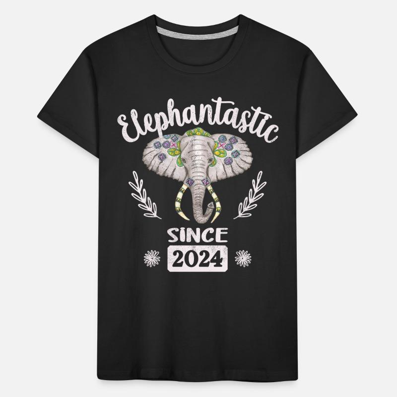 Elephantastic since 2024, Elephant Head Decorated Kids' Premium Organic T-Shirt