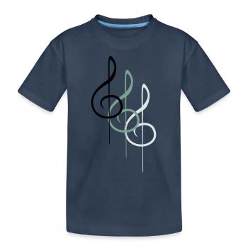 Musik Notenschlüssel Note Melodie Musiknote Sound - Kinder Premium Bio T-Shirt - Navy - Vorne