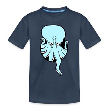 Poulpe trou tentacule ennuyé montrer mauvais œil - T-shirt bio Premium Enfant - bleu marine - Devant
