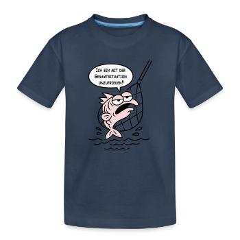 Insatisfait de la situation générale ! COULEURS PERSONNALISÉES ! - T-shirt bio Premium Enfant - bleu marine - Devant