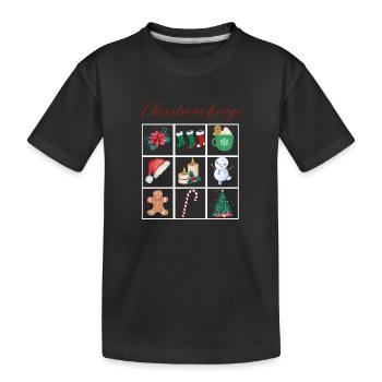Weihnachts-Bingo - Kinder Premium Bio T-Shirt - Schwarz - Vorne