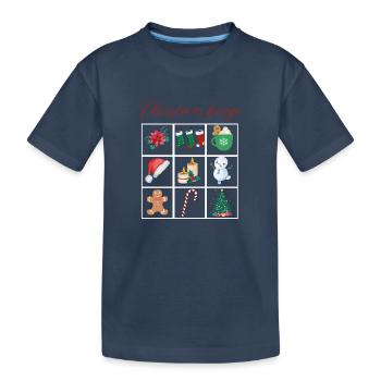 Bingo de Noël - T-shirt bio Premium Enfant - bleu marine - Devant