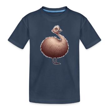 Oiseau émeu mignon dans le style dessin animé - T-shirt bio Premium Enfant - bleu marine - Devant