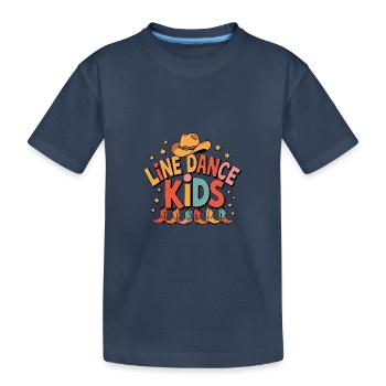 Line Dance Kids Kids Dancing Line Dance - Kids' Premium Organic T-Shirt - navy - Front
