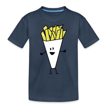 french fries - Kids' Premium Organic T-Shirt - navy - Front