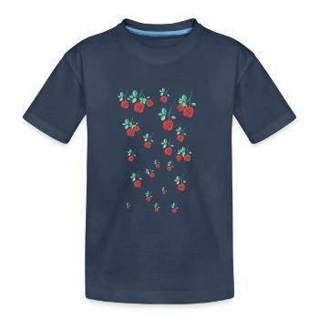 rote rose,n,rosen,rose,ranke,blumen,floral - Kinder Premium Bio T-Shirt - Navy - Vorne
