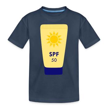 Crème solaire FPS 50 - T-shirt bio Premium Enfant - bleu marine - Devant
