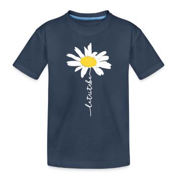 Marguerites - Herbes sauvages - Nature - Durable - T-shirt bio Premium Enfant - bleu marine - Devant