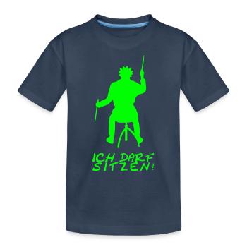 ICH DARF SITZEN - Kinder Premium Bio T-Shirt - Navy - Vorne