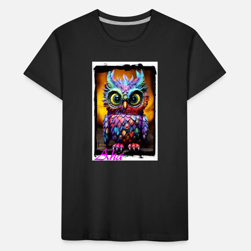 Bunte Eulenfigur mit Neonfarben Puppe Textil Kinder Premium Bio T-Shirt