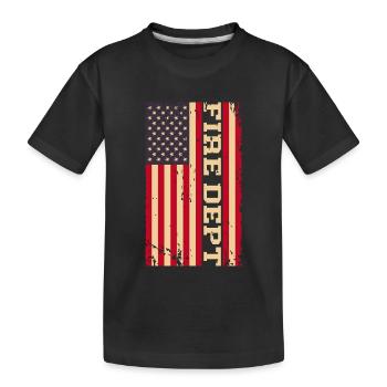 Feuerwehr - Kinder Premium Bio T-Shirt - Schwarz - Vorne