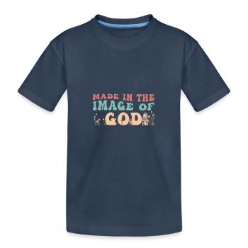 Fabriqué à l’image de Dieu - Flower Mushroom Groovy - T-shirt bio Premium Enfant - bleu marine - Devant