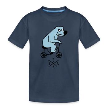 sporty bear - Kids' Premium Organic T-Shirt - navy - Front
