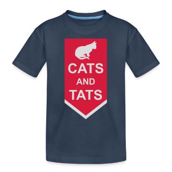 cats and tats Zitat - Kinder Premium Bio T-Shirt - Navy - Vorne