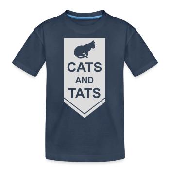 cats and tats Zitat - Kinder Premium Bio T-Shirt - Navy - Vorne