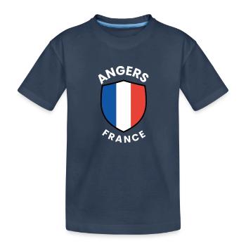 Angers France Shield Emblem - Kids' Premium Organic T-Shirt - navy - Front