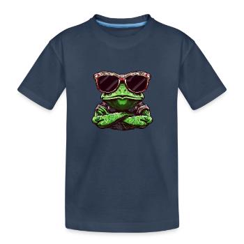 Grenouille cool avec lunettes de soleil videur animal desi - T-shirt bio Premium Enfant - bleu marine - Devant