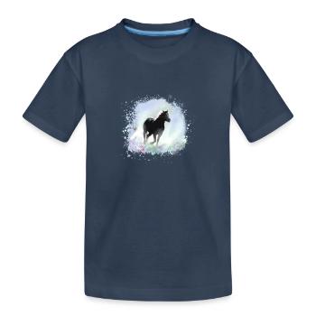 Cheval,Haflinger, Graffiti, Peinture,Bleu,Islandais - T-shirt bio Premium Enfant - bleu marine - Devant