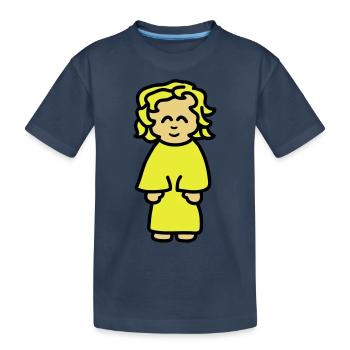 girl - Kids' Premium Organic T-Shirt - navy - Front