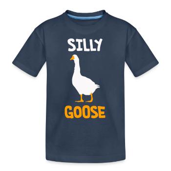 Silly Goose - Kids' Premium Organic T-Shirt - navy - Front