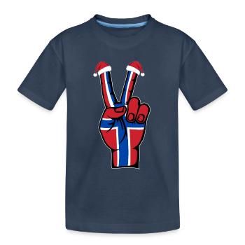 Drapeau de la Norvège Symbole de la paix de Noël - T-shirt bio Premium Enfant - bleu marine - Devant