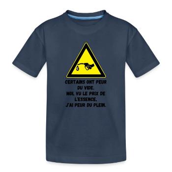 Angst vor dem Tanken - Kinder Premium Bio T-Shirt - Navy - Vorne