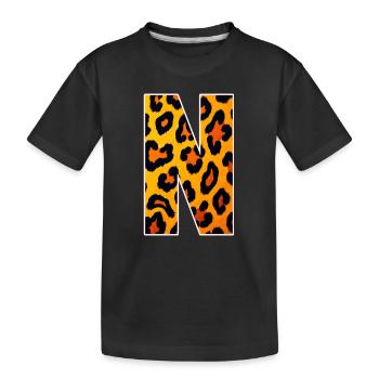 Neon Leopard Print YellowOrange - Kids' Premium Organic T-Shirt - black - Front