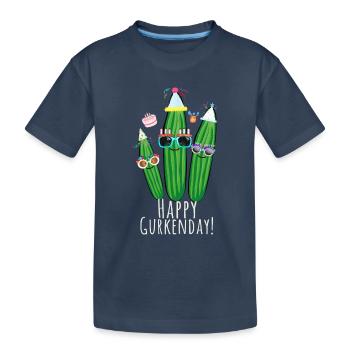 Geburtstag, Gurken, Gurke,trio, feier - Kinder Premium Bio T-Shirt - Navy - Vorne