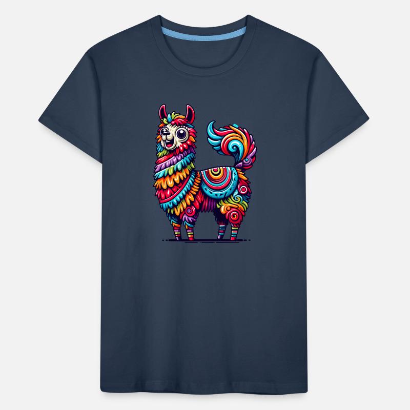 ALPACA PINATA CONFETTI VARIEGATED RAINBOW PATTERN Kids' Premium Organic T-Shirt