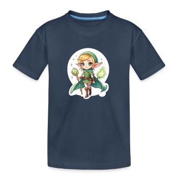 Elf Fantasy Illustration - Kinder Premium Bio T-Shirt - Navy - Vorne