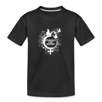 freedom for womenfreedom for women - Kids' Premium Organic T-Shirt - black - Front