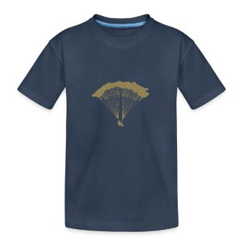 Parachutiste en silhouette nuageuse - T-shirt bio Premium Enfant - bleu marine - Devant