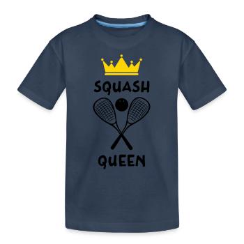 La Reine du Squash - Squash Queen - T-shirt bio Premium Enfant - bleu marine - Devant