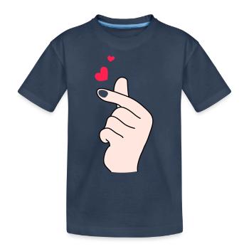 Finger hearts 2 - Kids' Premium Organic T-Shirt - navy - Front