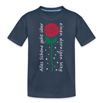 Alles Schöne geht über einen dornigen Weg - Kinder Premium Bio T-Shirt - Navy - Vorne
