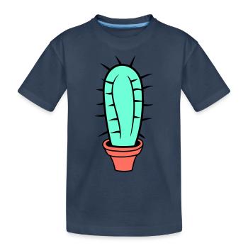 Petit Cactus Épines Désert Cactus Pot de Fleur - T-shirt bio Premium Enfant - bleu marine - Devant