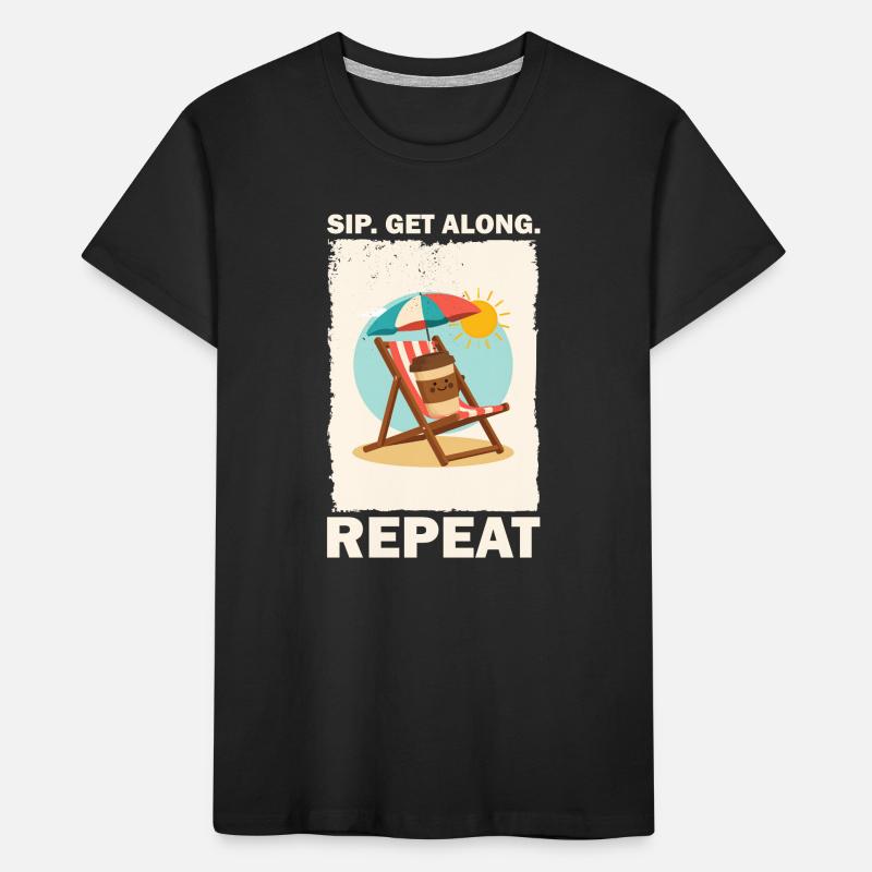 Conception de la dégustation de café à Sunny Beach T-shirt bio Premium Enfant