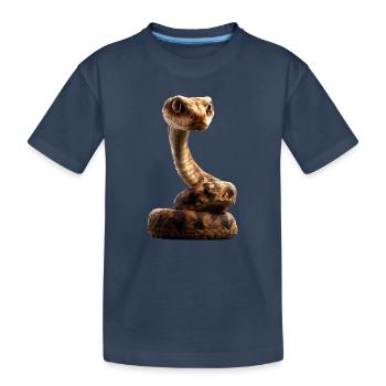 serpent, python, cobra, serpent à sonnettes, serpents - T-shirt bio Premium Enfant - bleu marine - Devant