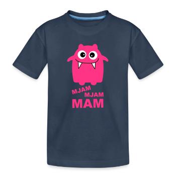 Mjam, Mjam, Mam - Kids' Premium Organic T-Shirt - navy - Front