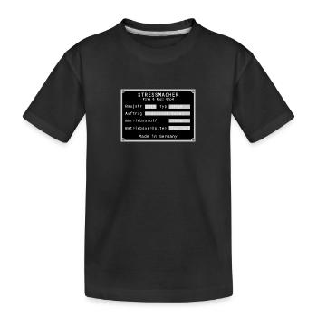 Stressmacher Junge Typenschild Sohn Sohnemann 2019 - Kinder Premium Bio T-Shirt - Schwarz - Vorne