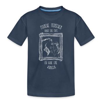 Pferde Stute - Kinder Premium Bio T-Shirt - Navy - Vorne
