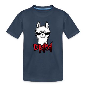 Lama Cool Wütend Sonnenbrille Pelzig Sauer Alpaka - Kinder Premium Bio T-Shirt - Navy - Vorne