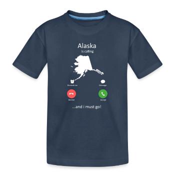 Un malamute d’Alaska appelle le propriétaire drôle de chien - T-shirt bio Premium Enfant - bleu marine - Devant
