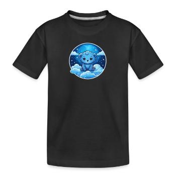 Bébé lion sur les nuages - T-shirt bio Premium Enfant - noir - Devant